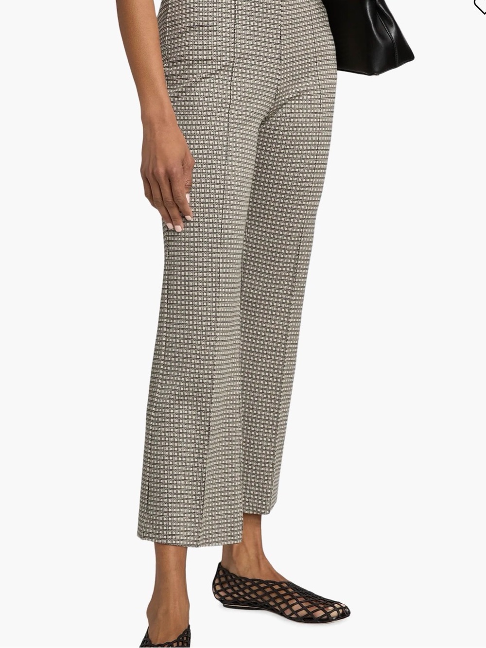 rag & bone Gray Houndstooth Cropped Wide-Leg Pants